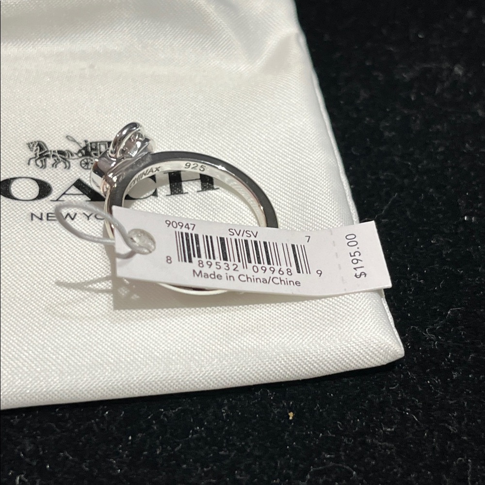 Coach Sterling Silver Heart Locket Ring - Picture 4 of 6